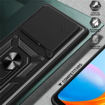 Хибриден гръб със стойка и слайдър за камера за Honor X5c Plus - черен - 1