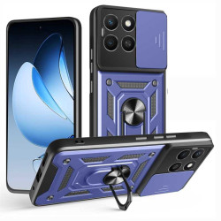 Хибриден гръб със стойка и слайдър за камера за Honor X8c - тъмно син