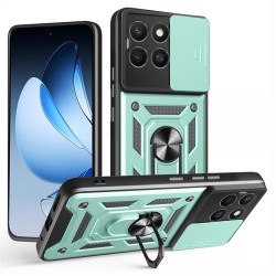Хибриден гръб със стойка и слайдър за камера за Honor X8c - зелен
