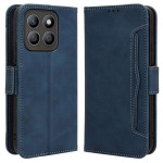 Кожен калъф тип портмоне с магнитна закопчалка за Honor X8c - тъмно син