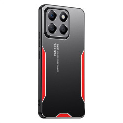 Алуминиев гръб за Honor X8c - черен с червена рамка