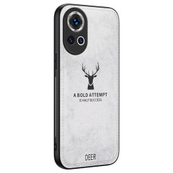 Силиконов гръб с покритие от кожа марка DEER за Huawei Nova 13 - сив