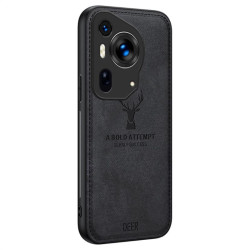 Силиконов гръб с покритие от кожа марка DEER за Huawei Pura 70 Ultra - черен