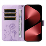 Кожен калъф тип портмоне с цветя за Huawei Pura 80 Pro/Pro+ - лилав - 0 Кожен калъф тип портмоне с цветя за Huawei Pura 80 Pro/Pro+ - лилав - 0