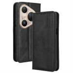 Тънък кожен калъф тип портмоне с магнитна закопчалка за Huawei Pura 80 Ultra - черен - 2 Тънък кожен калъф тип портмоне с магнитна закопчалка за Huawei Pura 80 Ultra - черен - 2