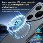 Гръб от силикон и пластмаса с кожена текстура и вграден MAGSAFE магнит за Huawei Pura 90s Pro Max - сив - 1