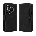 Кожен калъф тип портмоне с магнитна закопчалка за Huawei Pura 90s Pro - черен Кожен калъф тип портмоне с магнитна закопчалка за Huawei Pura 90s Pro - черен