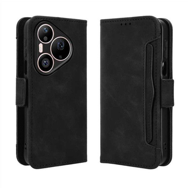 Кожен калъф тип портмоне с магнитна закопчалка за Huawei Pura 90s Pro - черен Кожен калъф тип портмоне с магнитна закопчалка за Huawei Pura 90s Pro - черен