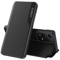 Тънък кожен калъф за Honor 200 Lite 5G &ndash; черен