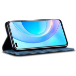Калъф страничен флип от кожа и текстил за Honor 90 - тъмно син - 0 Калъф страничен флип от кожа и текстил за Honor 90 - тъмно син - 0