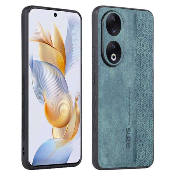 Силиконов гръб с покритие от кожа марка AZNS за Honor 90 - зелен