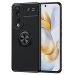 Силиконов гръб със стойка тип пръстен за Honor 90 - черен