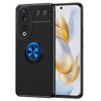 Силиконов гръб със стойка тип пръстен за Honor 90 - син