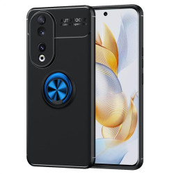 Силиконов гръб със стойка тип пръстен за Honor 90 - син
