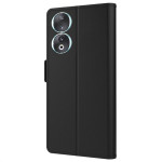 Калъф тип портмоне с магнитна закопчалка и огледалце за Honor 90 - черен - 2