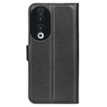 Кожен калъф тип портмоне за Honor 90 - черен - 2