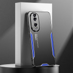Алуминиев гръб за Honor 90 - черен със синя рамка - 0