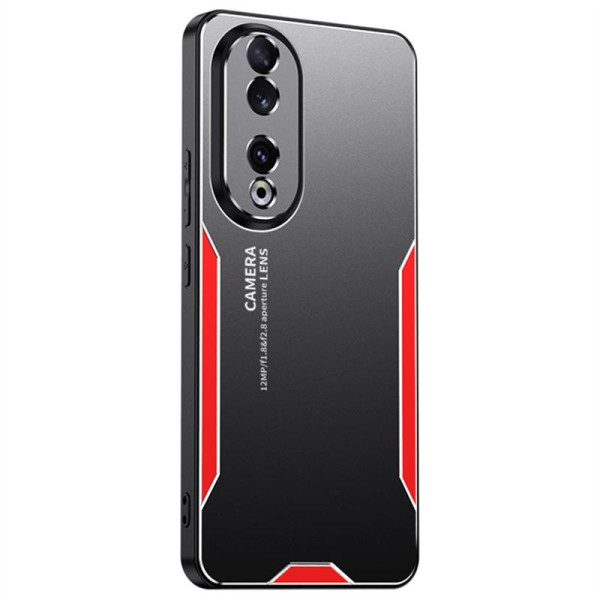Алуминиев гръб за Honor 90 - черен с червена рамка