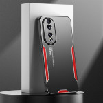 Алуминиев гръб за Honor 90 - черен с червена рамка - 0
