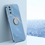 Силиконов гръб със стойка тип пръстен марка XINLI за Honor 90 - син - 0
