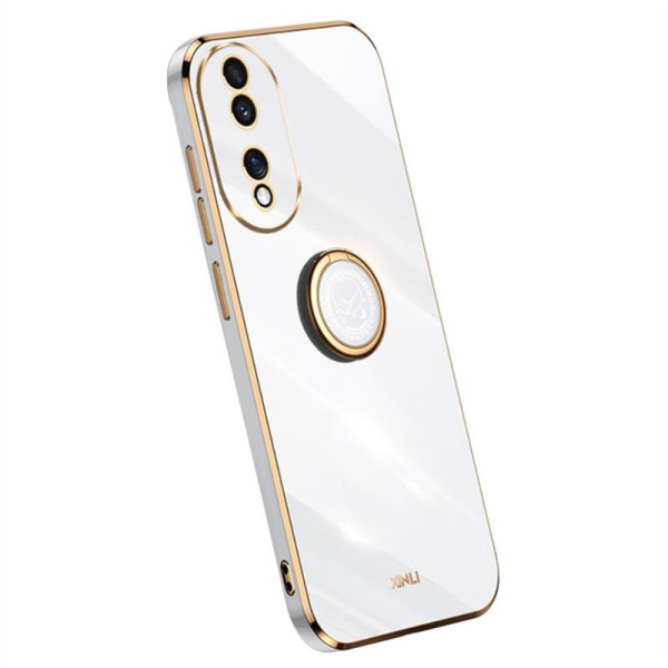 Силиконов гръб със стойка тип пръстен марка XINLI за Honor 90 - бял