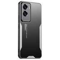 Алуминиев гръб за Honor 90 Lite 5G - черен със сива рамка