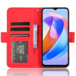 Кожен калъф тип портмоне с магнитна закопчалка за Honor Magic6 Lite 5G - червен - 1