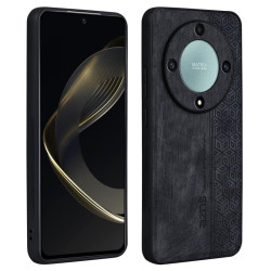Силиконов гръб с покритие от кожа марка AZNS за Honor Magic6 Lite 5G - черен