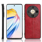 Пластмасов гръб с покритие от кожа за Honor Magic6 Lite 5G - червен - 2