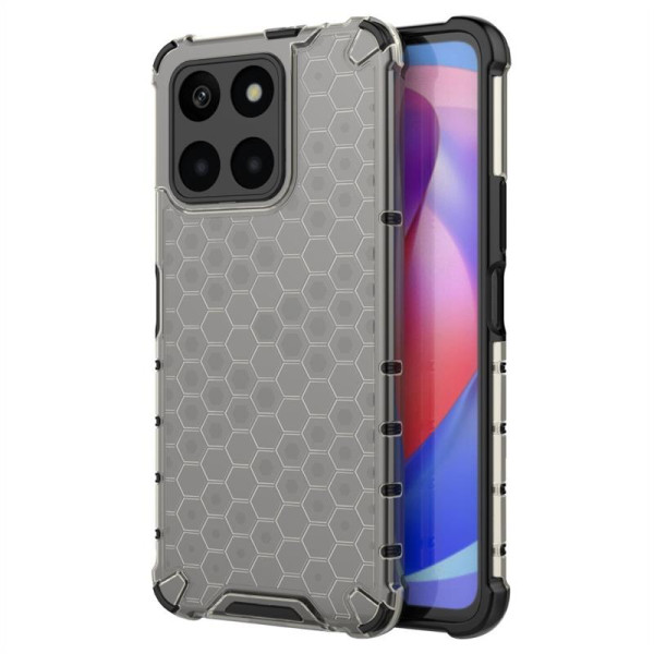 Хибриден гръб с ромбоидна шарка за Honor X6a - черен