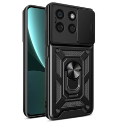 Хибриден гръб със стойка и слайдер за камера за Honor X8b - черен
