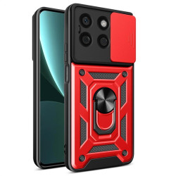 Хибриден гръб със стойка и слайдер за камера за Honor X8b - червен