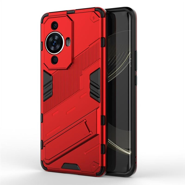 Хибриден гръб със стойка марка BIBERCAS за Huawei Nova 11 - червен