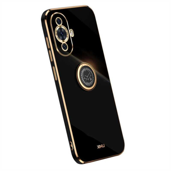 Хибриден гръб със стойка тип пръстен марка XINLI за Huawei Nova 11/12s - черен
