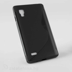 Силиконов калъф за LG Optimus L9 със S-образен дизайн - черен