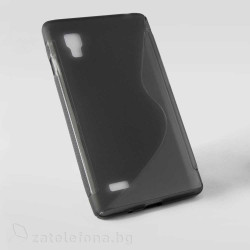 Силиконов калъф за LG Optimus L9 със S-образен дизайн - сив