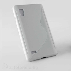 Силиконов калъф за LG Optimus L9 със S-образен дизайн - бял