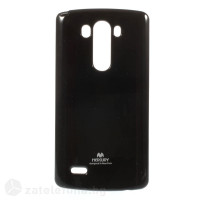 Гланциран силиконов калъф марка Mercury с лъскави частици за LG G3 – черен