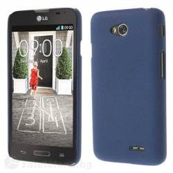 Пластмасов калъф за LG L70 D320 One SIM с пясъчна текстура - тъмно син