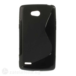 Силиконов калъф за LG L80 със S-образен дизайн - черен