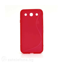 Силиконов калъф за LG Optimus G Pro със S-образен дизайн - червен
