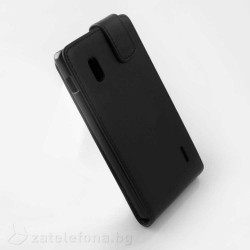 Кожен калъф flip за LG Optimus G E970 - черен