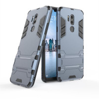Хибриден гръб със стойка за LG G7 ThinQ - стоманено син