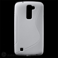 Силиконов калъф за LG K10 със S-образен дизайн - бял