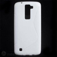 Силиконов калъф за LG K8 със S-образен дизайн - бял
