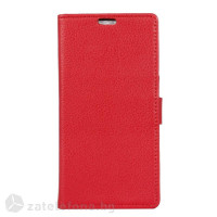 Кожен калъф тип портмоне за LG K8 2017 - червен