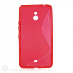 Силиконов калъф за Nokia Lumia 1320 със S-образен дизайн - червен