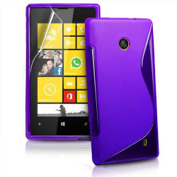 Силиконов калъф за Nokia Lumia 520 със S-образен дизайн  - лилав