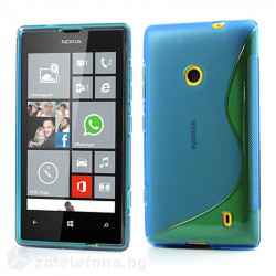 Силиконов калъф за Nokia Lumia 520 със S-образен дизайн  - тъмно син