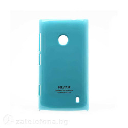 Пластмасов гланциран калъф за Nokia Lumia 520 - светло син